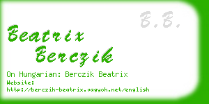 beatrix berczik business card